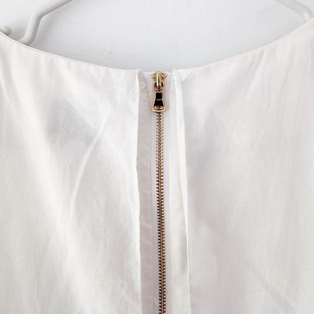 Milly Minis Girls White Silk-Blend Formal Dress In Size 10 - Picture 5 of 12